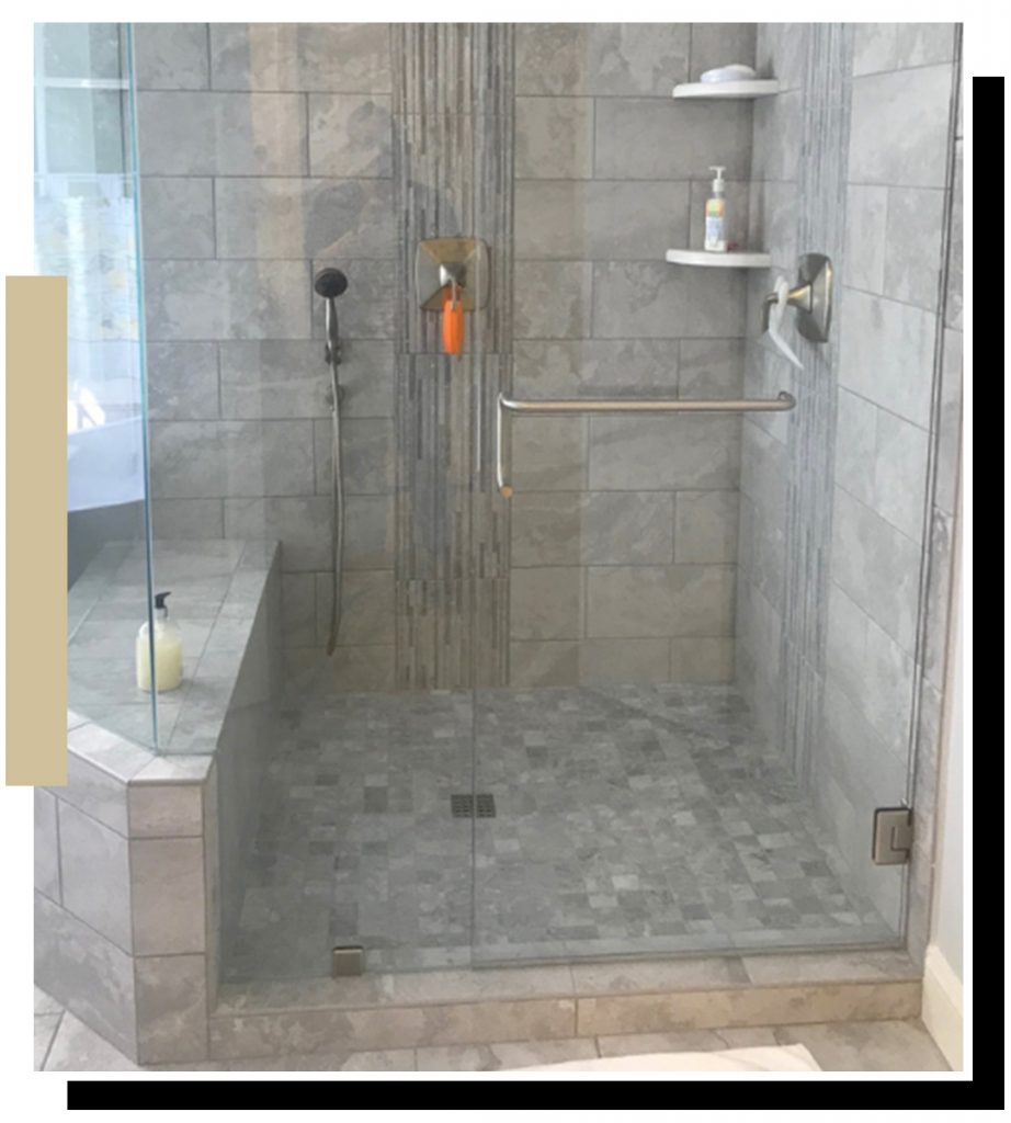 Remodeled shower with nice tile