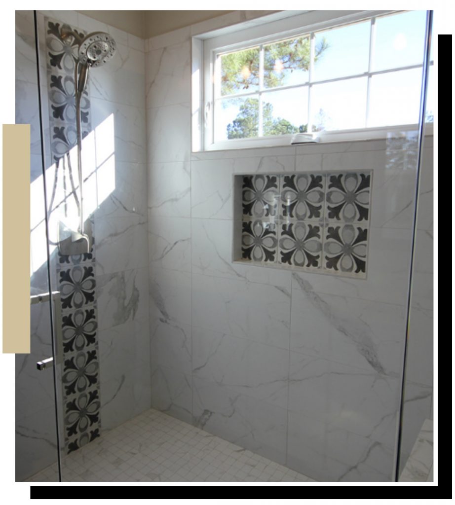 Remodeled shower with nice tile